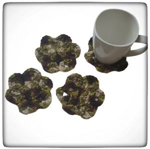 Handmade Flower Drink Hot/Cold Coasters-Set of 4